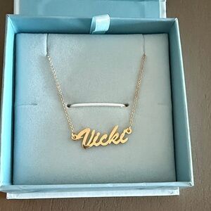 Personalized 18K Gold Script Necklace Never Worn